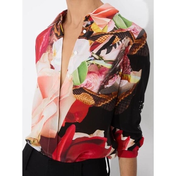 Alice + Olivia x Kelly Dabbah Willa Silk Thrive Blouse XL NWT $395 - Picture 4 of 10